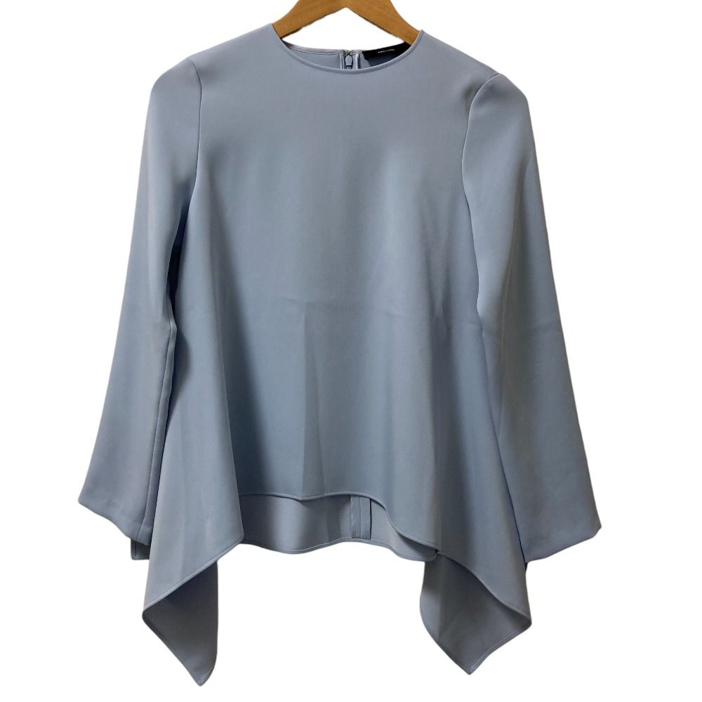 美品 23SS YOKO CHAN ヨーコチャン フレアポイントヘム 長袖 ブラウス サイズ36 ブルー レディース 古着  USED