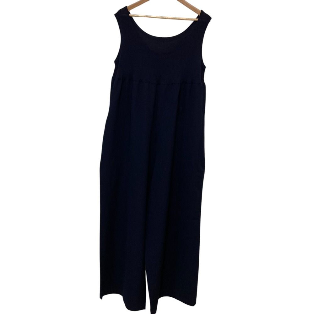 美品 94SS Yohji Yamamoto ヨウジヤマモ ヴィンテージ シアー切替ロンパース オールインワン FT-D70-110 サイズS ネイビー レディース 古着  USED