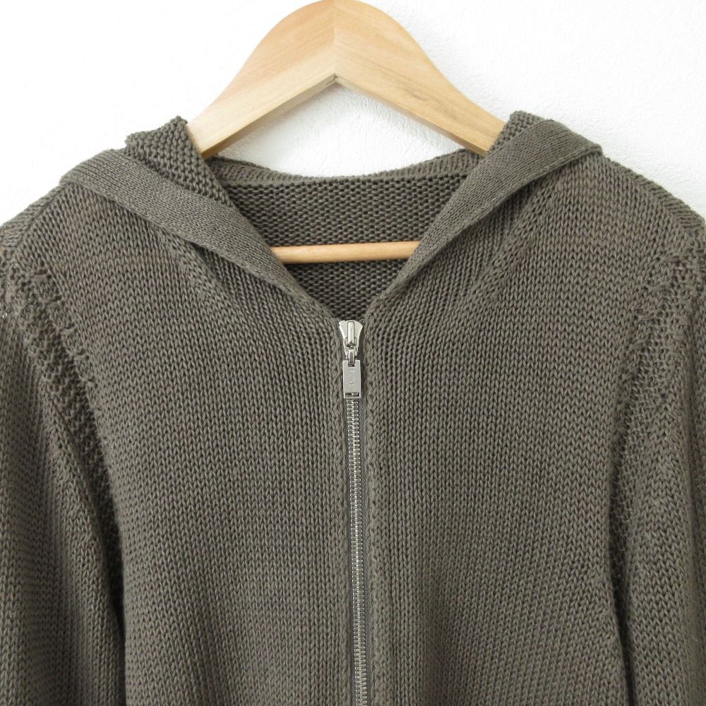 良品 FOXEY フォクシー Knit Parka Earth Tone リネン100％ ジップ