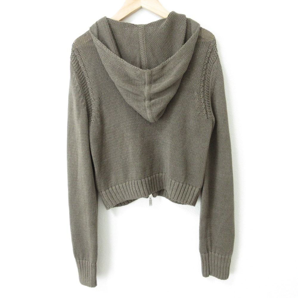 良品 FOXEY フォクシー Knit Parka Earth Tone リネン100％ ジップ