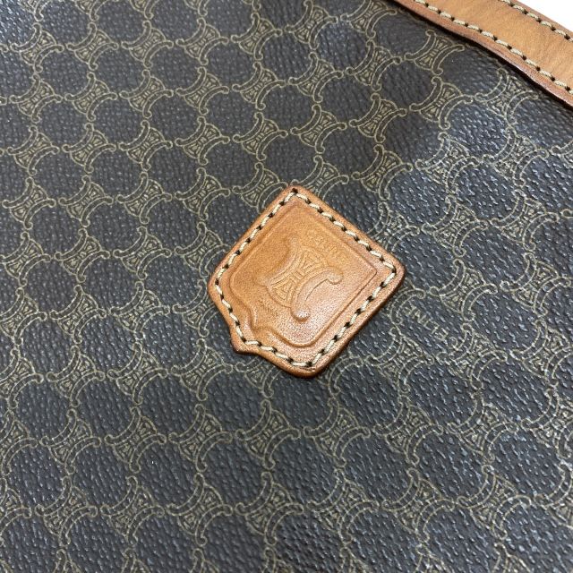 セリーヌ マカダム柄 トートバッグ ハンドバッグ PVC レザー ブラウン