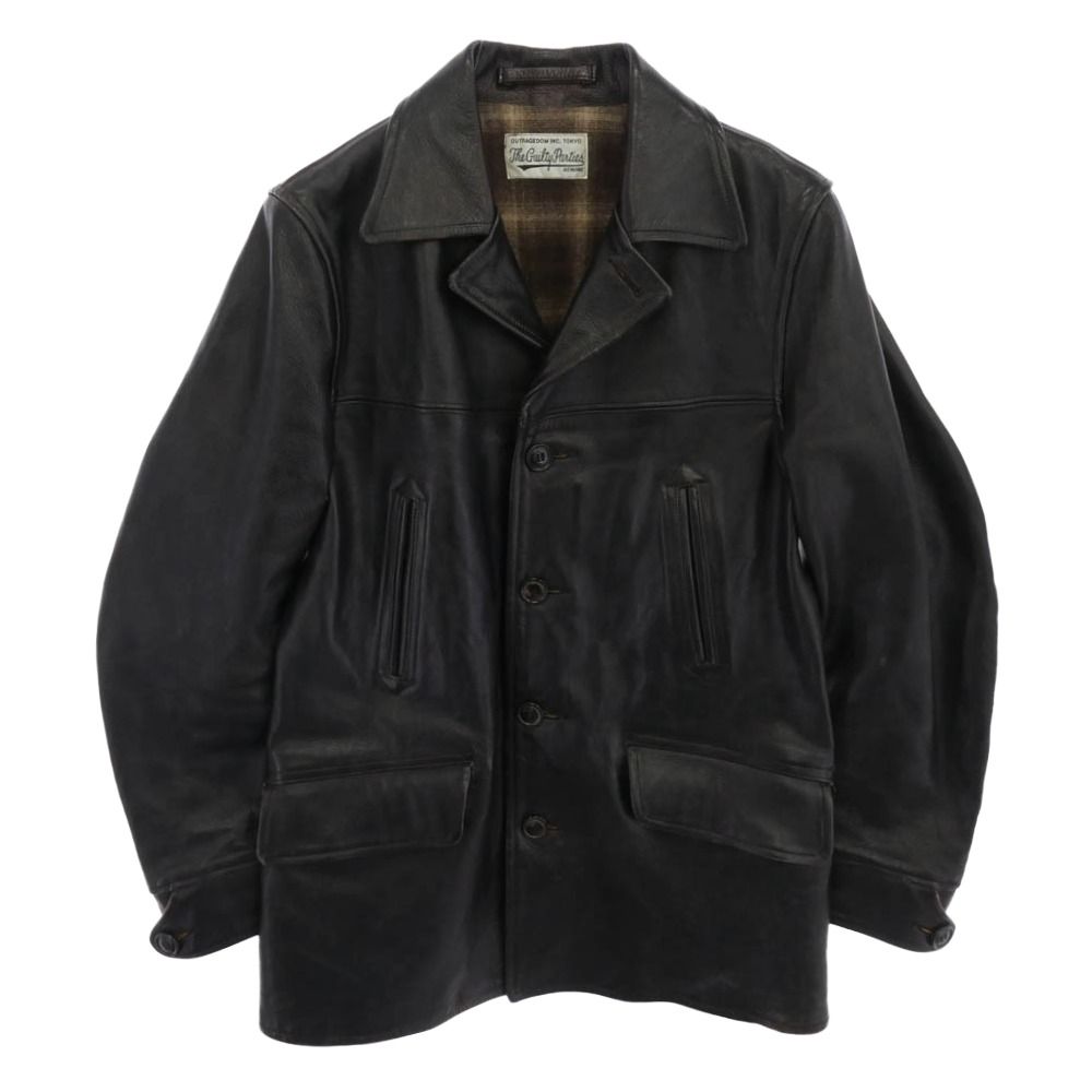 WACKO MARIA ワコマリア LEATHER CAR COAT 裏地チェック レザー カー