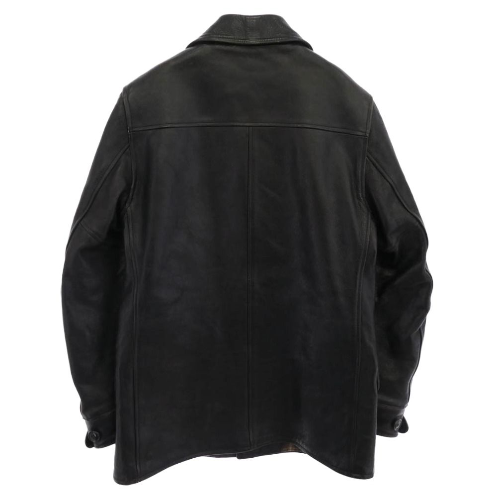 WACKO MARIA ワコマリア LEATHER CAR COAT 裏地チェック レザー カー
