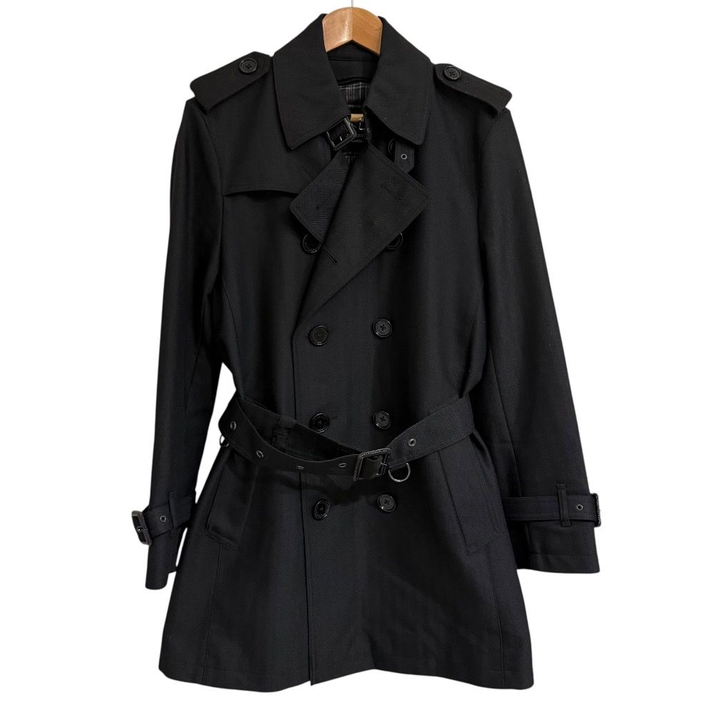 未使用品✨バーバリーブラックレーベル✨トレンチコート ヘリンボーン 黒 M 公式 良品 BURBERRY BLACK LABEL バーバリーブラックレーベル