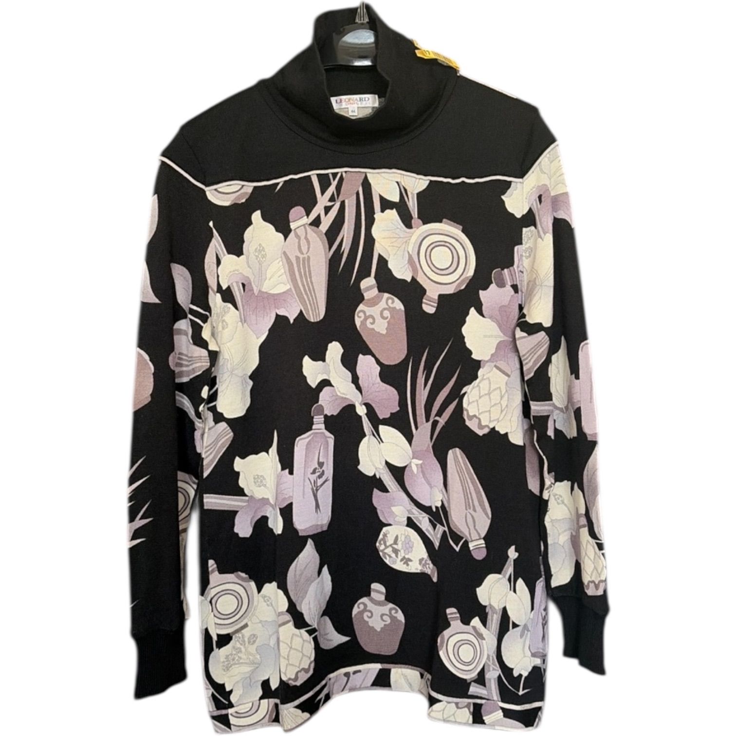 Z1622LEONARD レオナール スポーツ タートル カットソー ト 香水柄 花