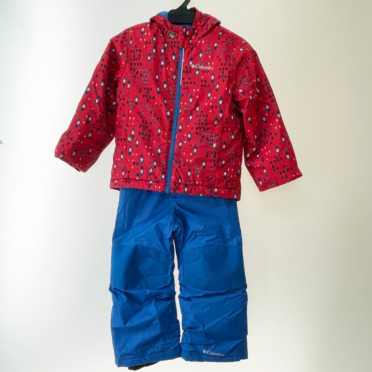 〇〇Columbia コロンビア キッズ スキーウエア 上下セット サイズXXS レッド×ブルー