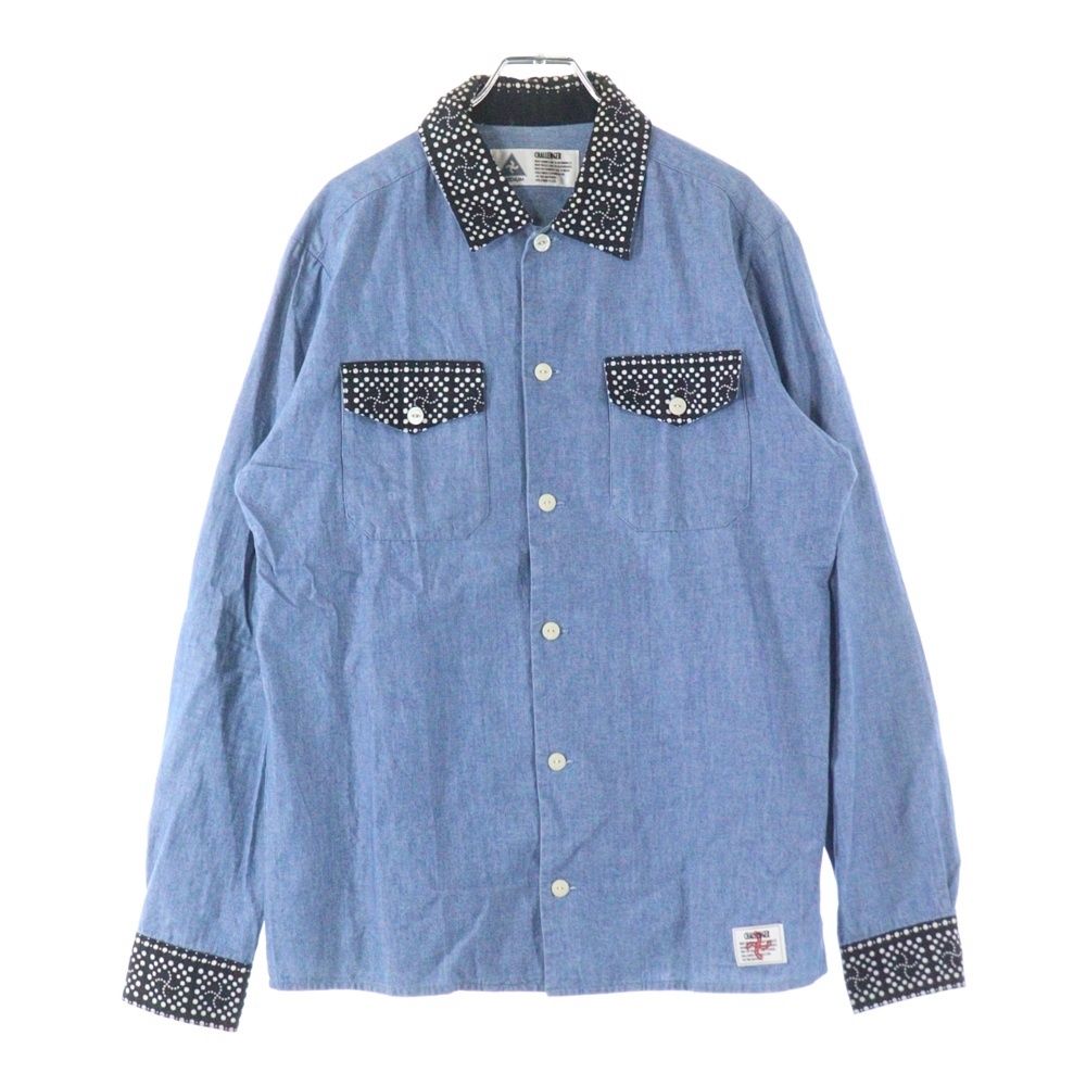 CHALLENGER バンダナ柄シャツ XL CHALLENGER / S/S BANDANA SHIRT -Navy-