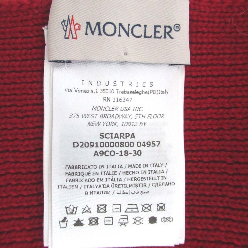 美品 MONCLER モンクレール SCIARPA バージンウール ニットマフラー