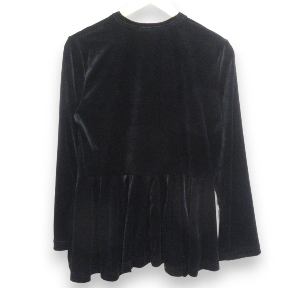 COMME des GARCONS - 美品 23AW COMME des GARCONS コムデギャルソン ベロア 長袖 ペプラム チュニックブラウス GL-T010 Sサイズ ブラック レディース 古着 中古 USED 美品 23AW COMME des GARCONS コムデギャルソン ベロア 長袖 ペプラム