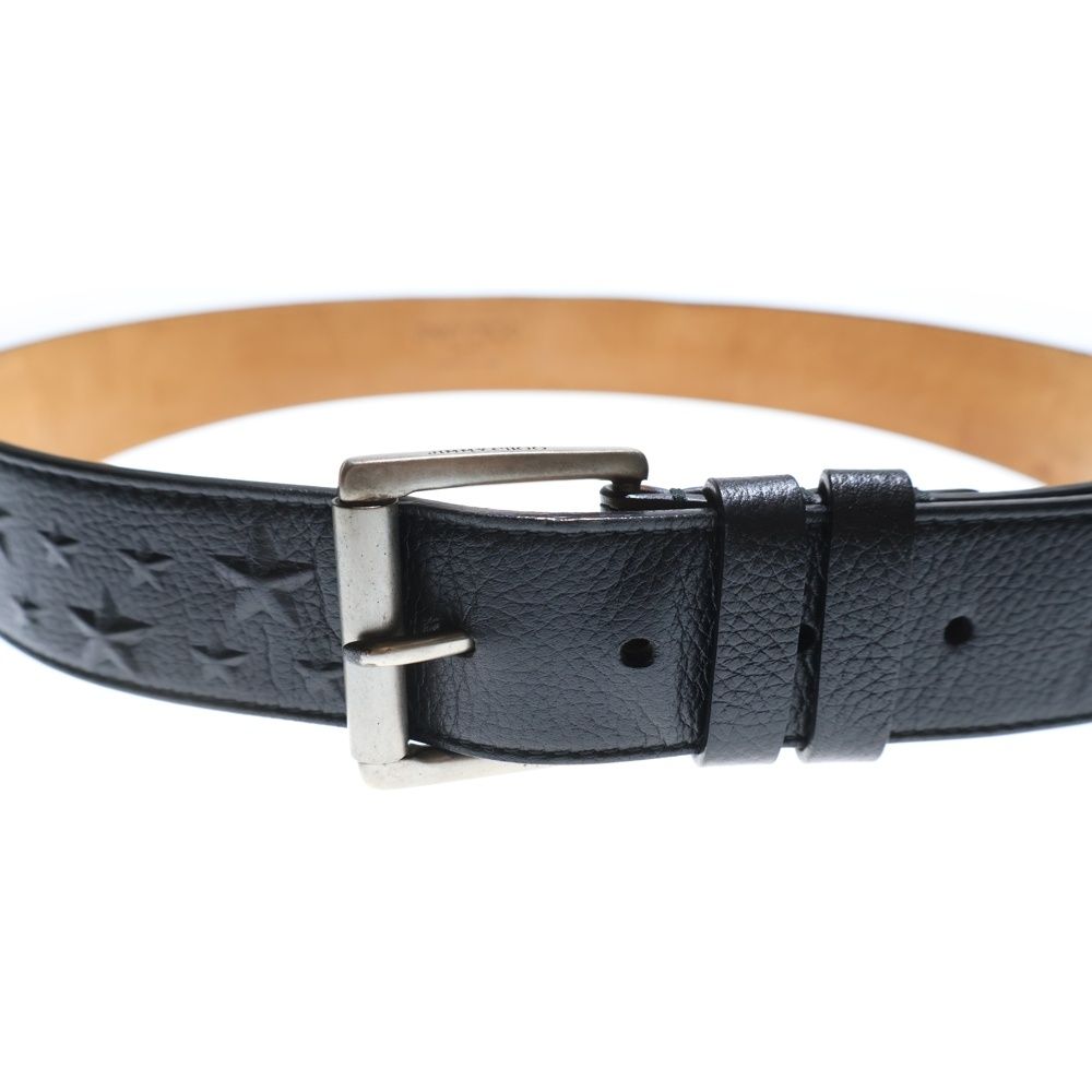 JIMMY CHOO (ジミーチュウ) スターエンボス レザーベルト ブラック