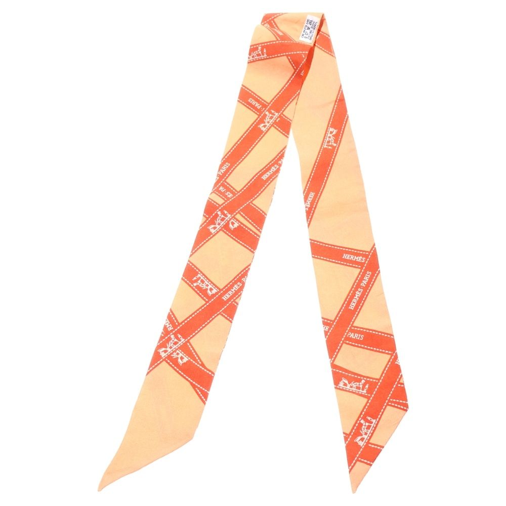 HERMES エルメス シルク 24FBG ツイリー スカーフ オレンジ HERMES