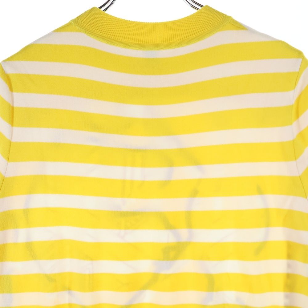 HERMES (エルメス) ツイルレーヌ シルク切替 半袖ニット カットソー