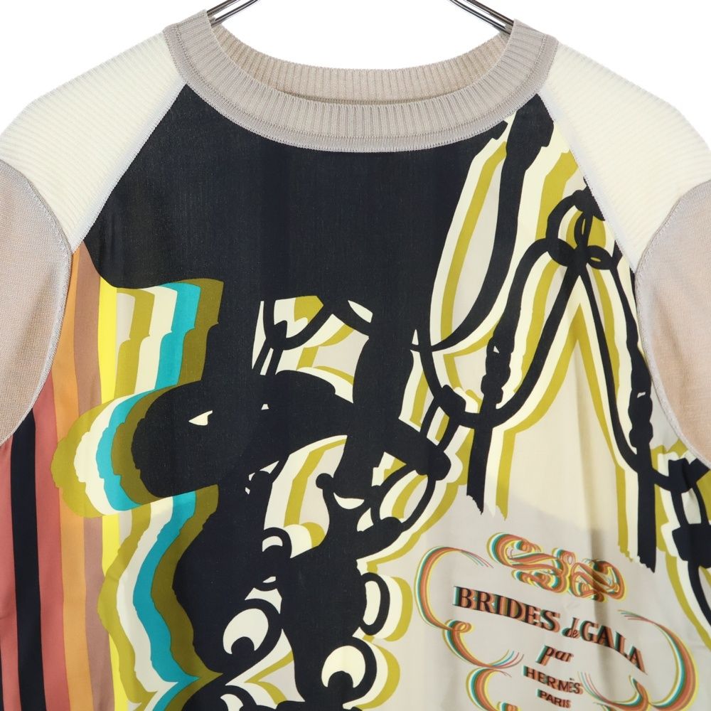 HERMES (エルメス) ブリッド ドゥ ガラ ツイルレーヌ シルク切替 長袖