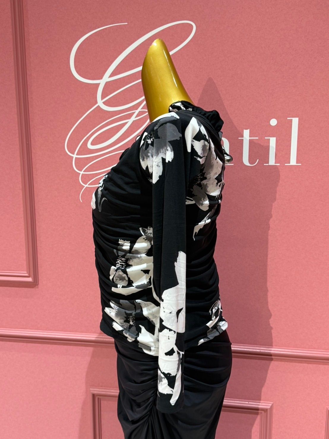 社交ダンス gentil ジャンティ authentic 黒 ブラック ショップ 花柄