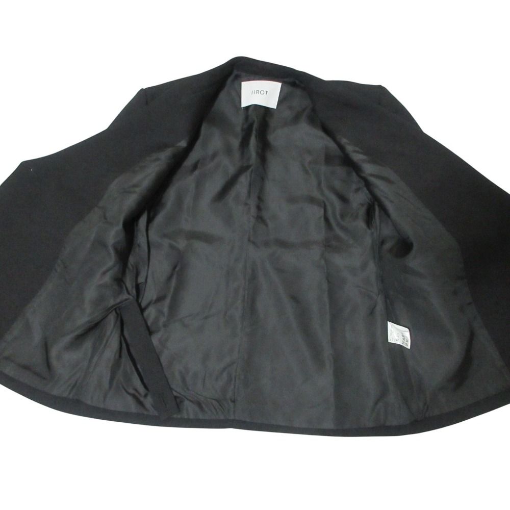 美品 IIROT イロット ミドルスリーブ ウール ノーカラージャケット 36