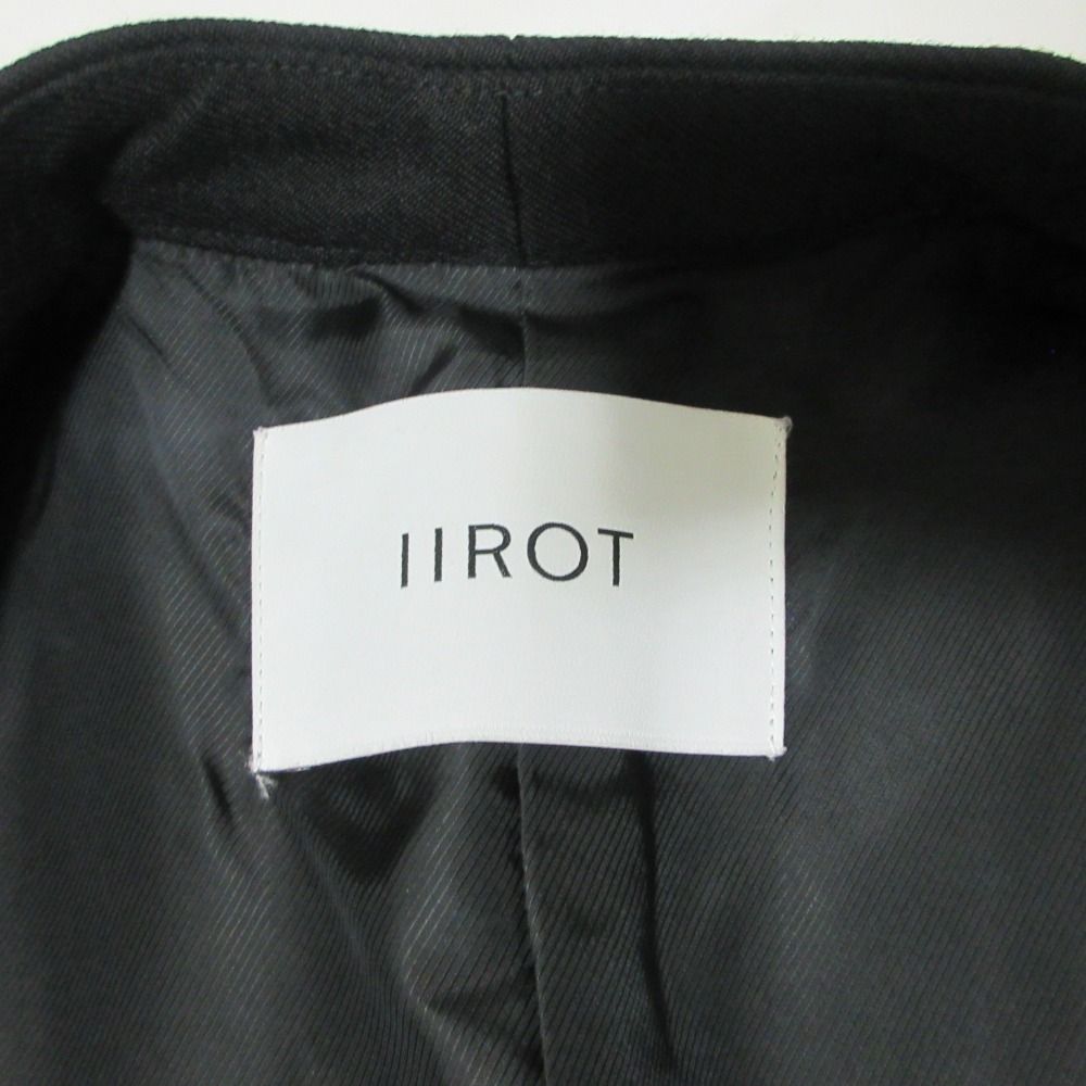 美品 IIROT イロット ミドルスリーブ ウール ノーカラージャケット 36