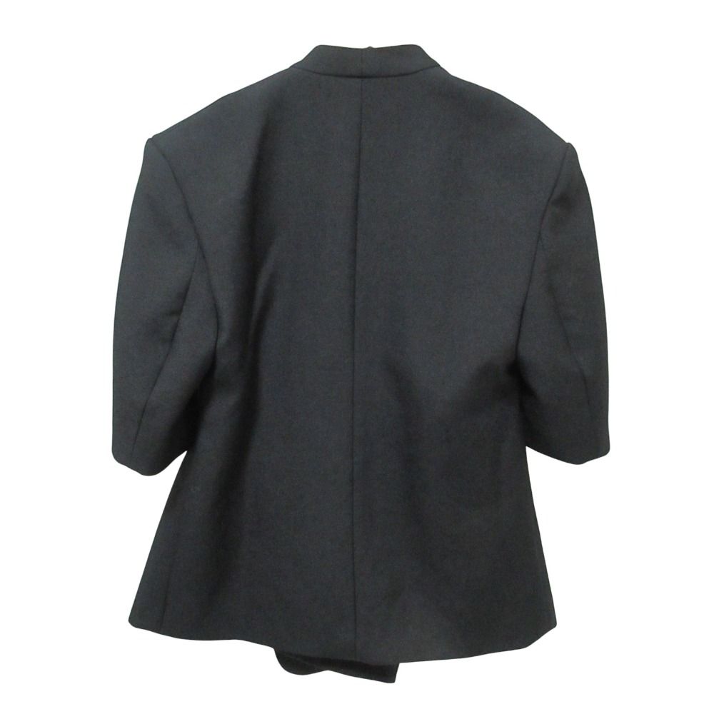 美品 IIROT イロット ミドルスリーブ ウール ノーカラージャケット 36