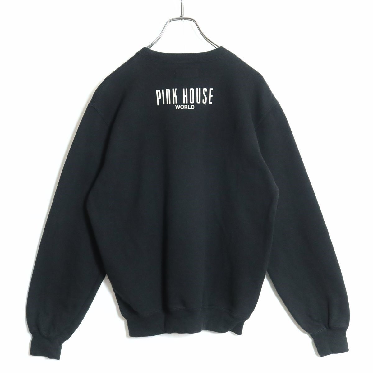ピンクハウス☆トレーナー スウェット 大きいサイズL 黒系 ロゴ