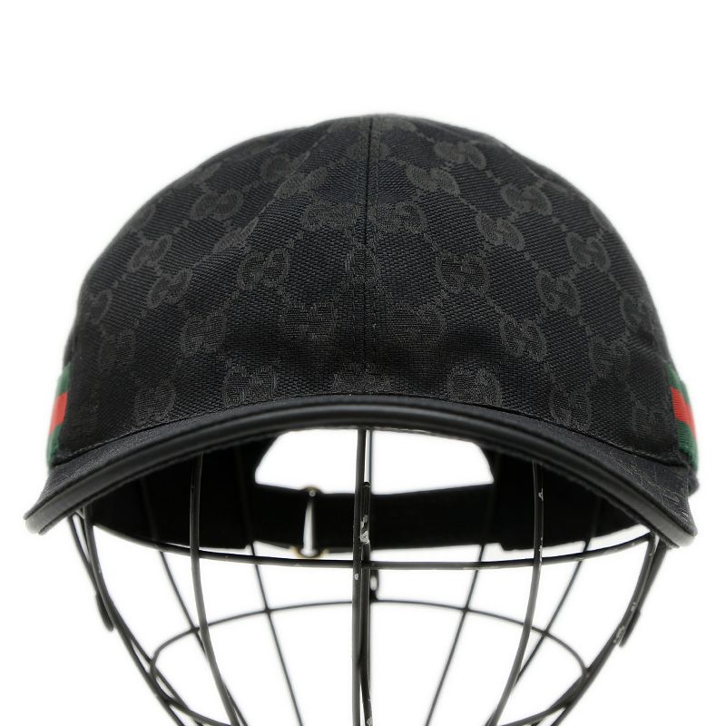 グッチ GGキャンバス ベースボールキャップ ポリエステル混 ブラック