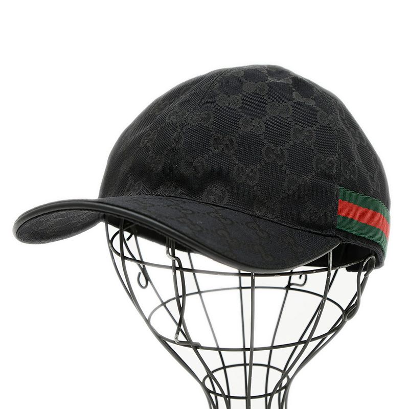 希少　グッチ　GGパターン　ベースボールキャップ　ブラック　グリーン　サイズM 2025年最新】グッチ ベースボールキャップ GGの人気アイテム - メルカリ