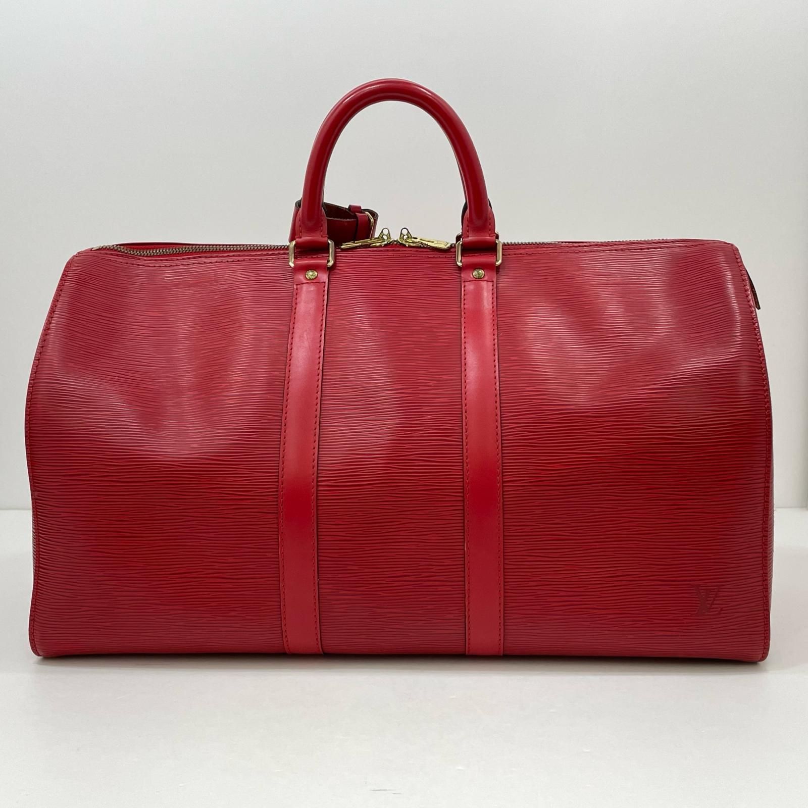 美品 ルイ・ヴィトン エピレザー ボストンバッグ レッド 中古】LOUIS VUITTON | ルイ・ヴィトン キーポル45 エピ ボストン