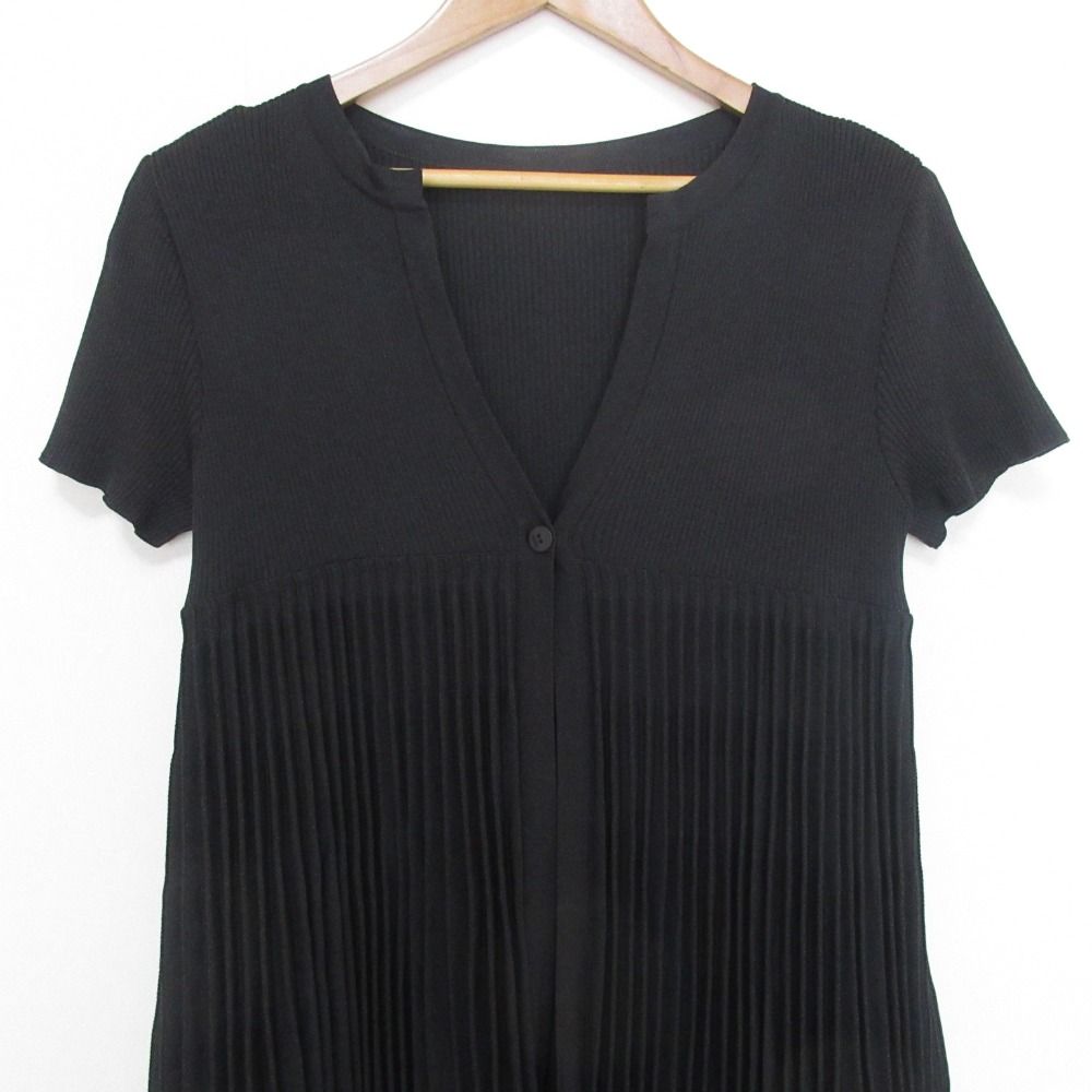 新品同様 FOXEY フォクシー プリーツ 半袖 ニットカーディガン 36569