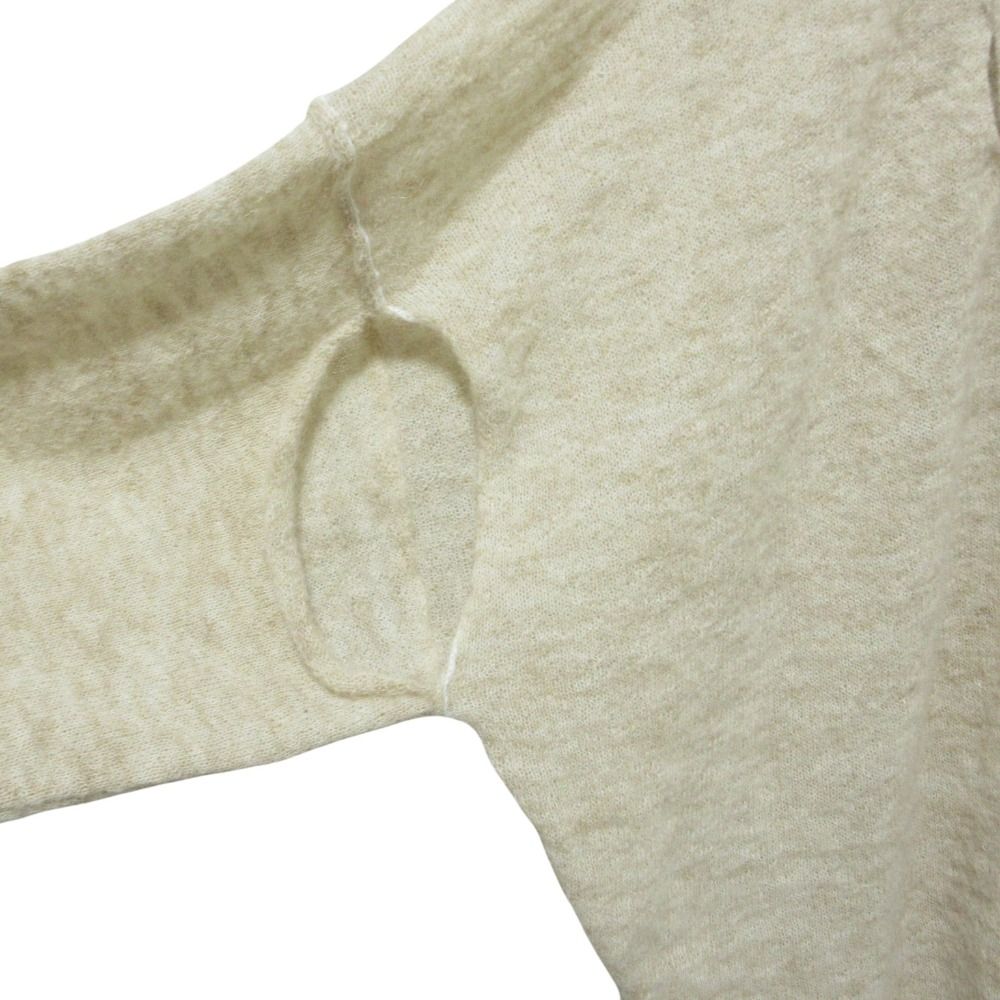 美品 22AW MM6 Maison Margiela メゾンマルジェラ Damage knit cardigan アルパカ ダメージニット カーディガン S52HA0258 S ベージュ レディース 古着 中古 USED 美品 22AW MM6 Maison Margiela メゾンマルジェラ Damage knit