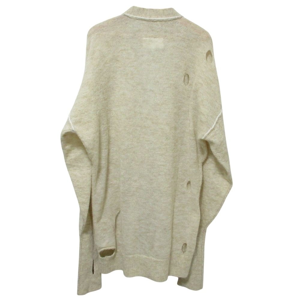 美品 22AW MM6 Maison Margiela メゾンマルジェラ Damage knit cardigan アルパカ ダメージニット カーディガン S52HA0258 S ベージュ レディース 古着 中古 USED 美品 22AW MM6 Maison Margiela メゾンマルジェラ Damage knit