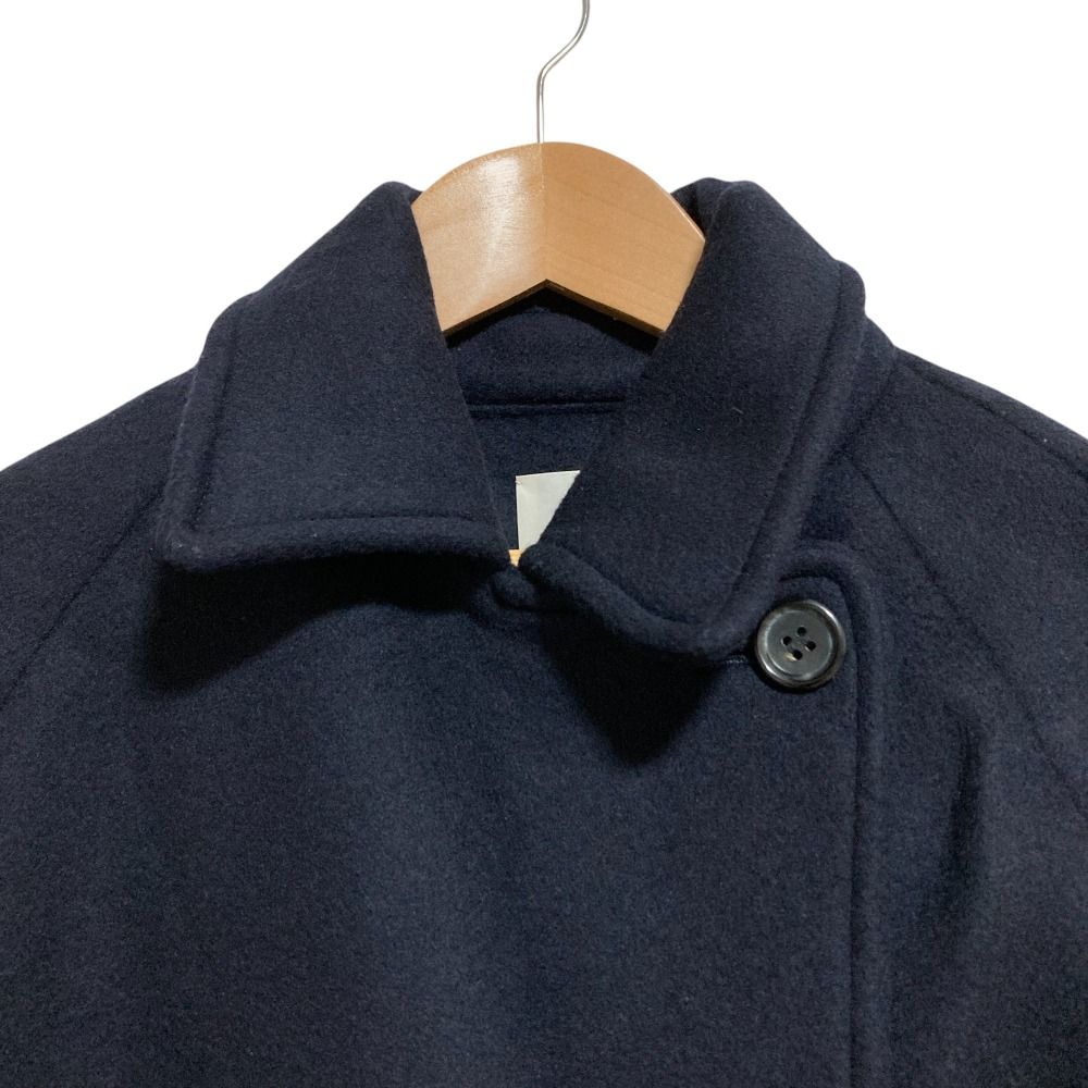 美品 23AW IENA イエナ 二重織シャルムビーバーケープコート ネイビー