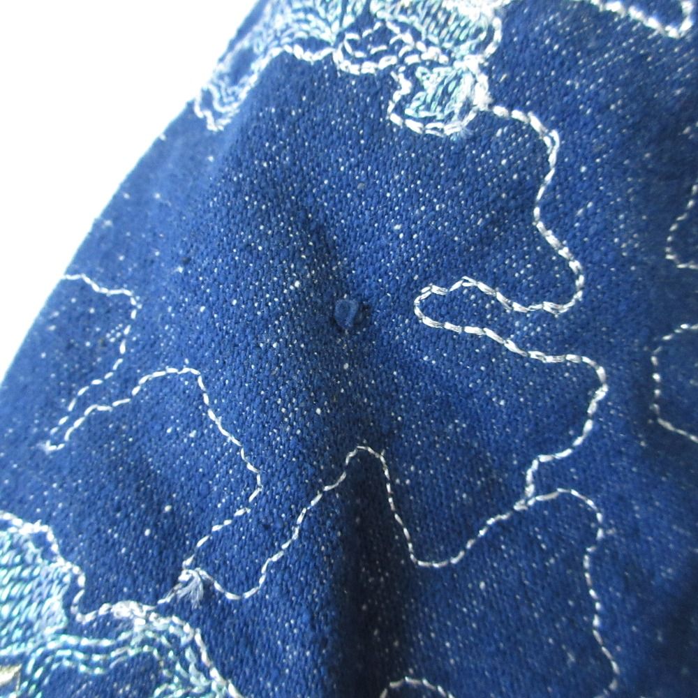 良品 LEONARD レオナール シルク デニム 刺繍 エンブロイダリー ロング