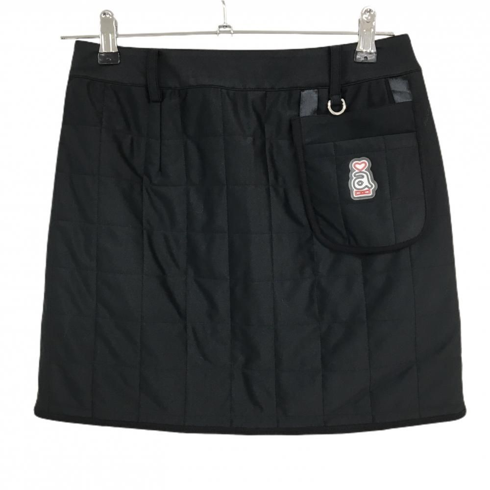 美品】アルチビオ 中綿スカート 黒×レッド キルティング風 後ポケット