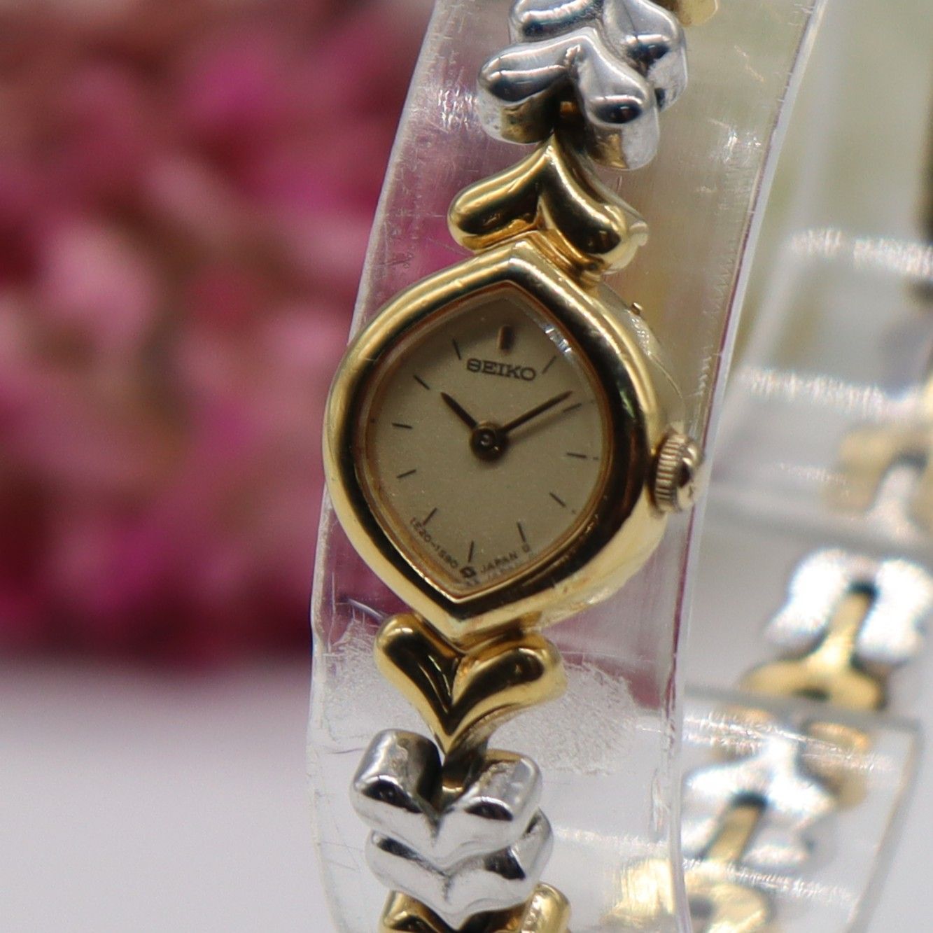 電池新品 SEIKO セイコー 1E20-5910 クォーツ ゴールドカラー 純正