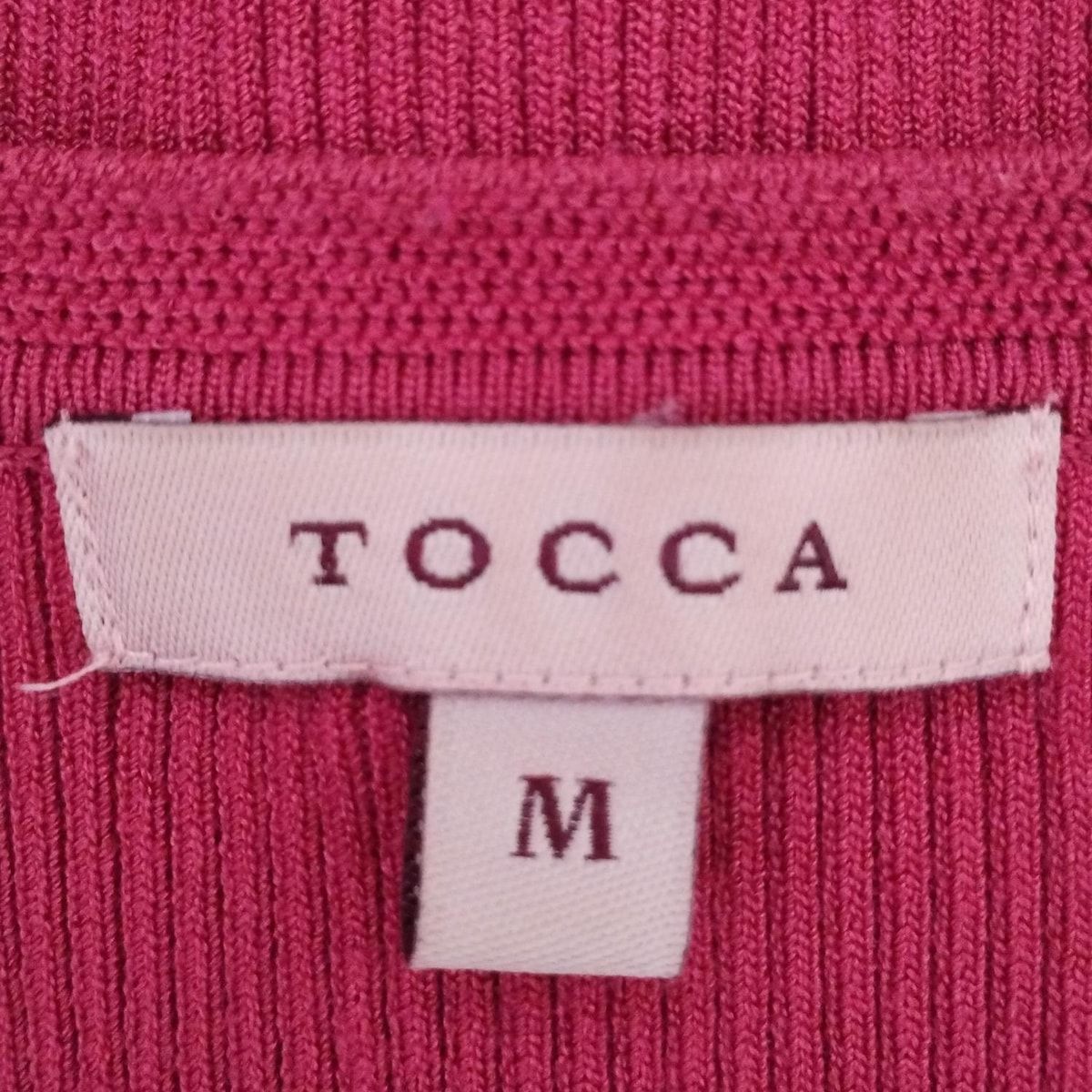 美品 TOCCA トッカ 透かし柄 パフスリーブ カーディガン ピンク XS 