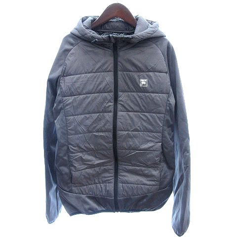 フィラ FILA 中綿ジャケット ジップアップ フード 切替 プリント 総