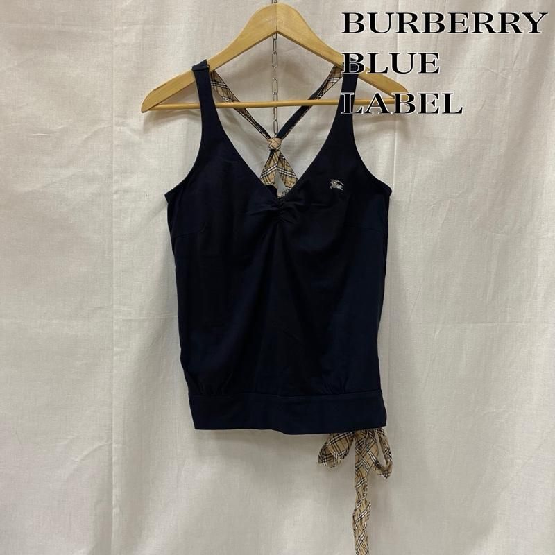 バーバリー・ブルーレーベル 刺繍ロゴタンクトップ サイドリボン ノバ