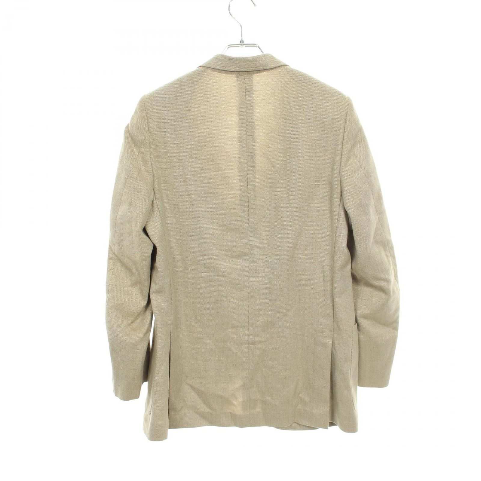 HERMES ベージュ テーラードジャケット 中古・古着通販】HERMES (エルメス) ポケットロゴウールジャケット