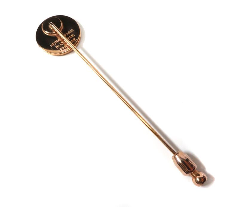 美品 HERMES エルメス ピンブローチ セリエ ピンクゴールドカラー