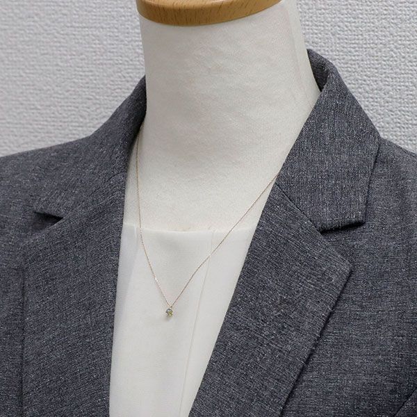 K10YG ペリドット ブルートパーズ ペンダントネックレス