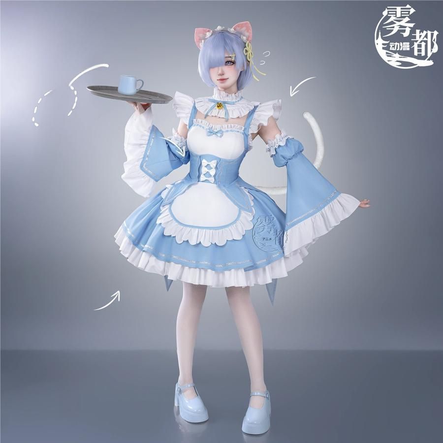 霧都アニメ Re ゼロ 異色レム メイド服 猫耳 COS衣装 レム コスプレ 衣装 フルセット meilu 51209