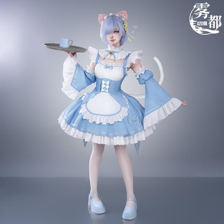 霧都アニメ Re ゼロ 異色レム メイド服 猫耳 COS衣装 レム コスプレ 衣装 フルセット meilu 51209