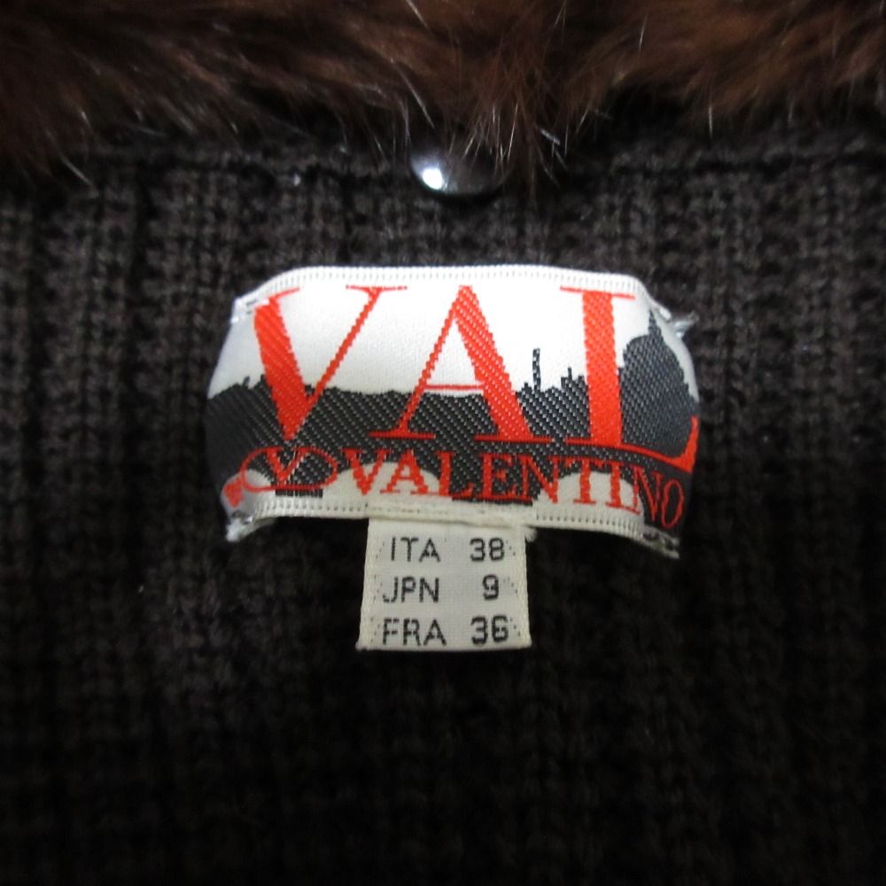 美品 VAL by VALENTINO ヴァルバイヴァレンティノ ファー ニットコート カーディガン コーディガン サイズ9 ブラウン レディース 古着 中古 USED 美品 VAL by VALENTINO ヴァルバイヴァレンティノ ファー ニットコート