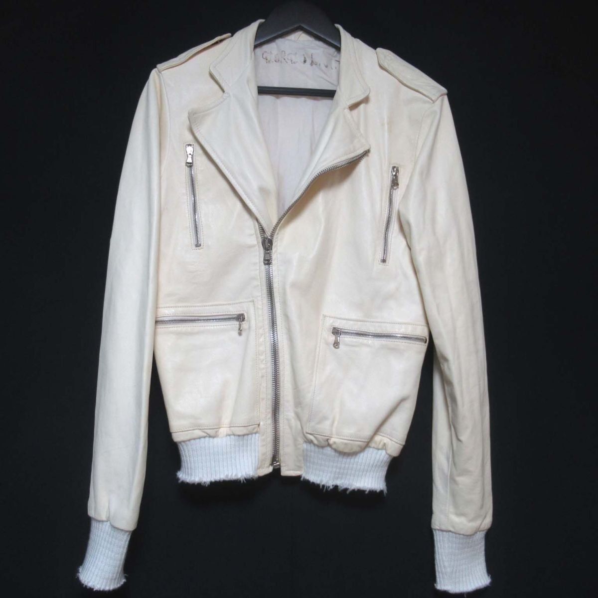 良品 GIORGIO BRATO ジョルジオブラット ラムレザー ダブル ライダース 
