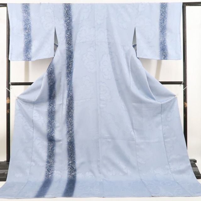 ❁tomihisa❁新品 金彩 縦縞 着物 正絹 仕付け糸付 トールサイズ