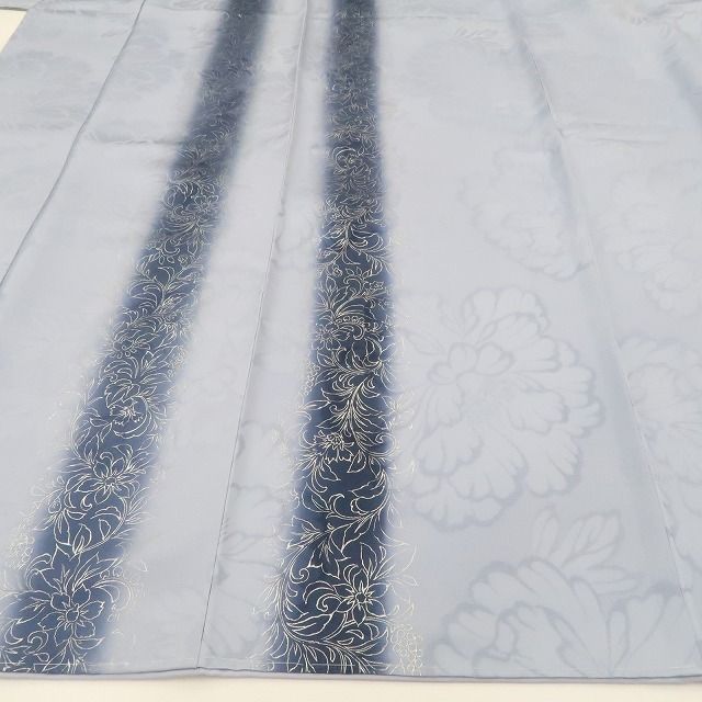 新品 単衣 さが美謹製 縦縞 着物 正絹 仕付糸付 トールサイズ 小紋 6636 ❁tomihisa❁新品 金彩 縦縞 着物 正絹 仕付け糸付 トールサイズ