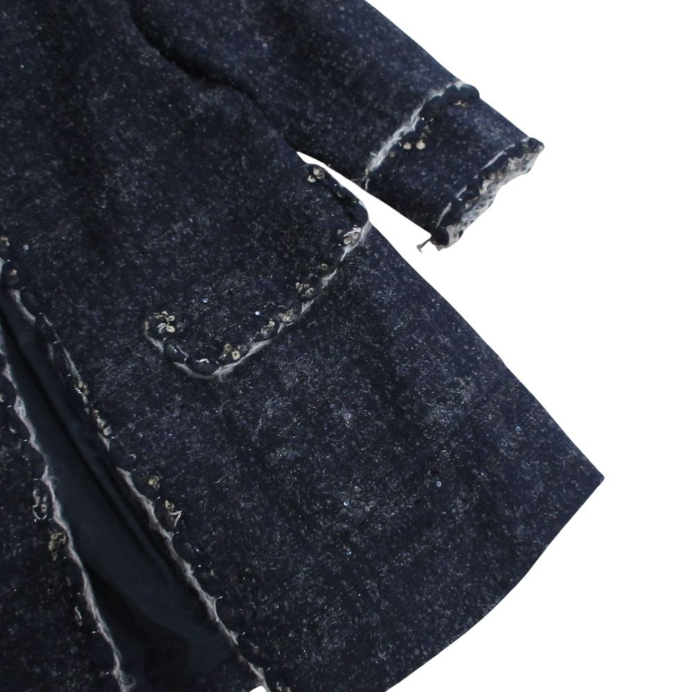 美品 Rene ルネ TISSUE モヘヤブレンド スパンコール ツイード