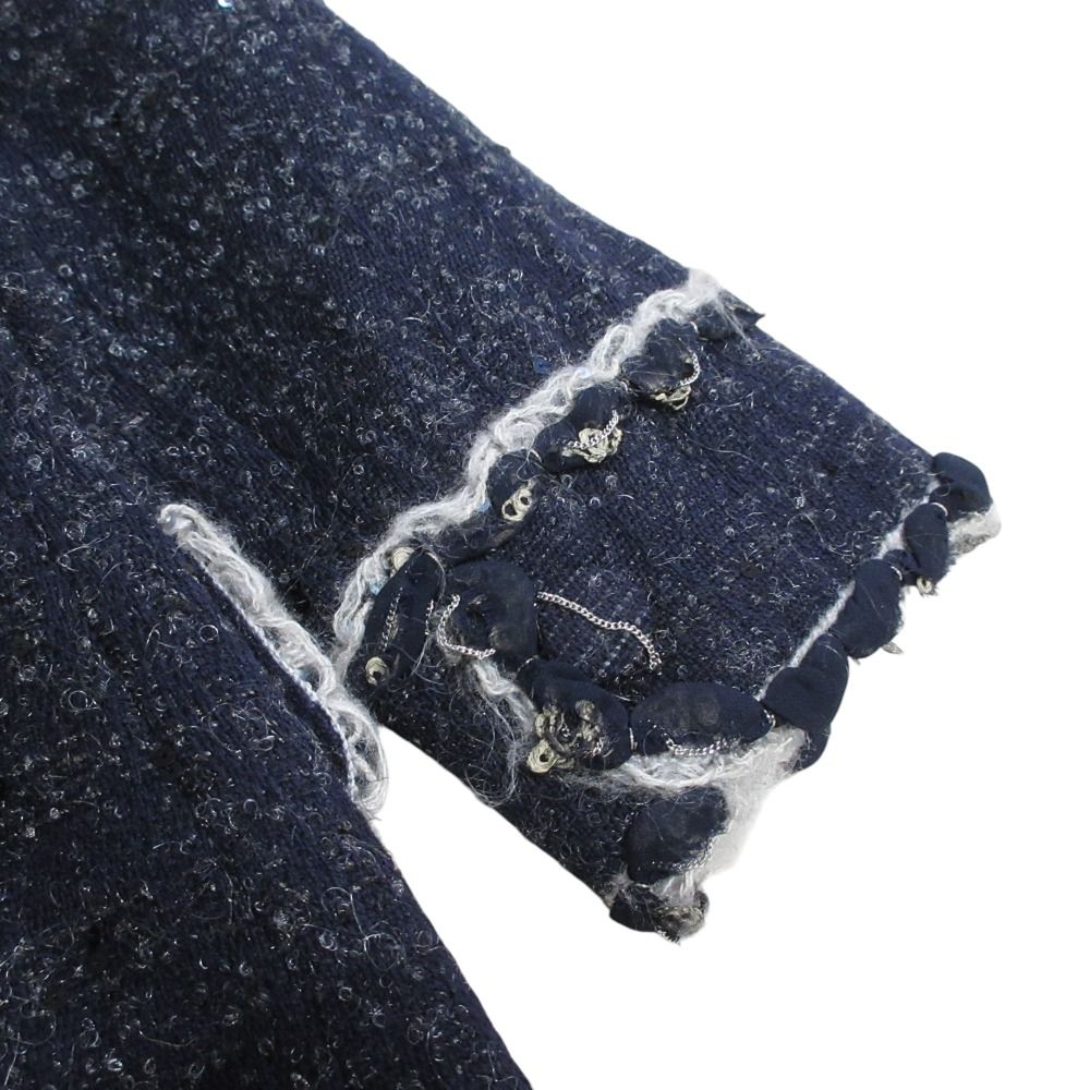 美品 Rene ルネ TISSUE モヘヤブレンド スパンコール ツイード