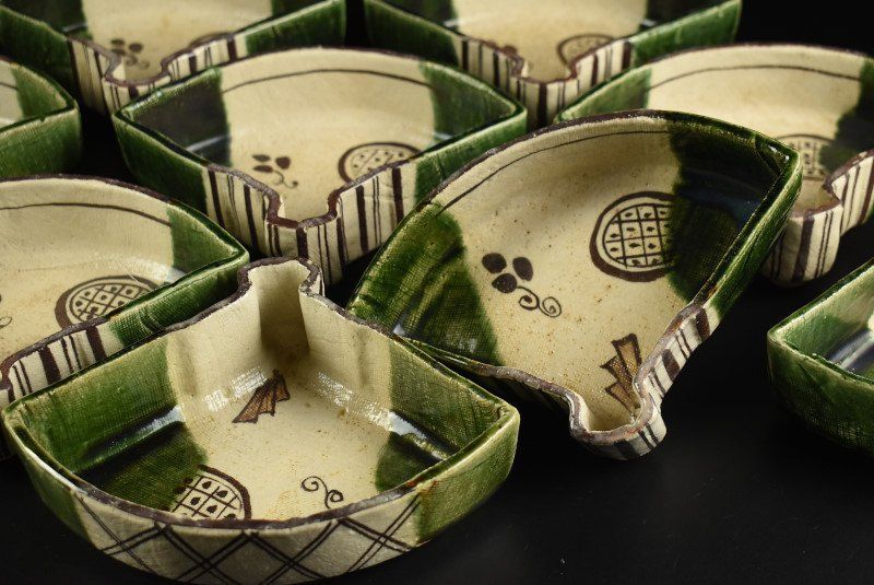 おりべ 鉢 織部(おりべ)のたたずまい」 青織部焼鉢(直径18cm) 骨董