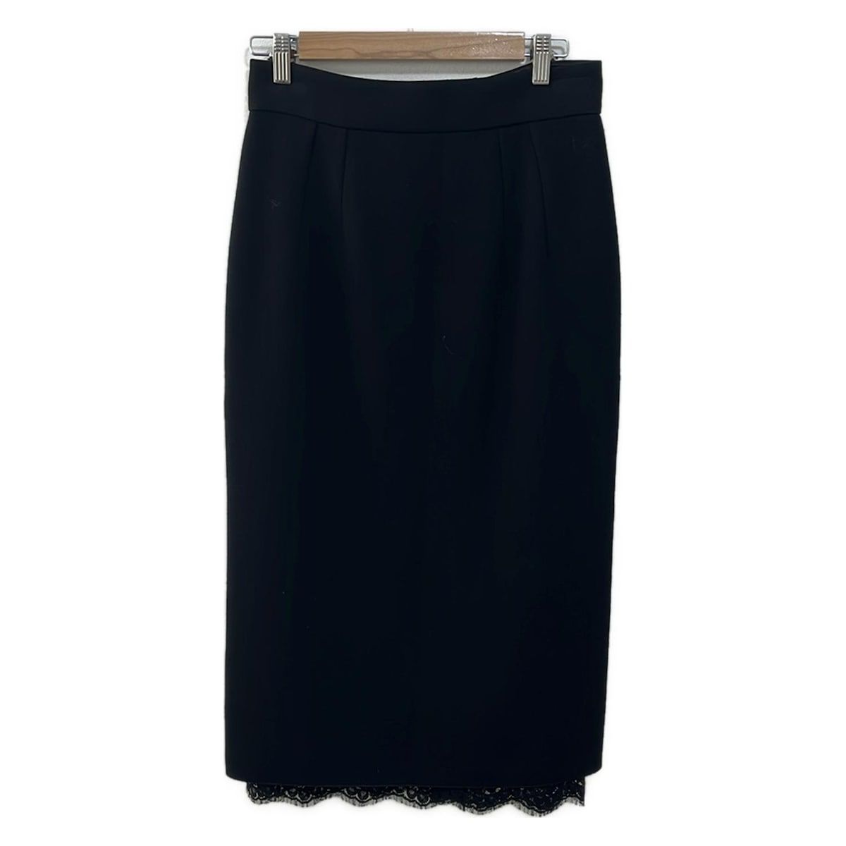 D&Gドルチェアンドガッバーナ サテン　レース　フリルスカート　ブラック　黒 D&Gドルチェアンドガッバーナ サテン レース フリルスカート ブラック 黒