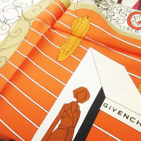 ジバンシィ GIVENCHY スカーフ スクエア 大判 シルク 絹 ショップ柄