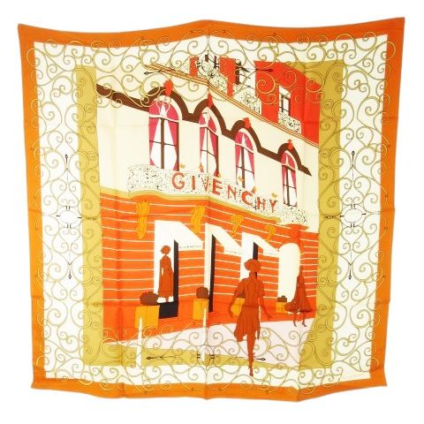 ジバンシィ GIVENCHY スカーフ スクエア 大判 シルク 絹 ショップ柄